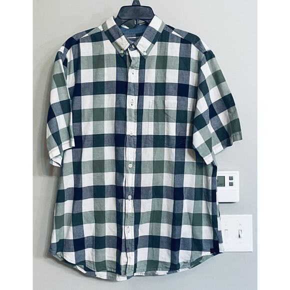 Woolrich Shirt Plaid‎ Cotton Button Down Hiking Fishing Outdoors Mens Large EUC - Picture 1 of 9